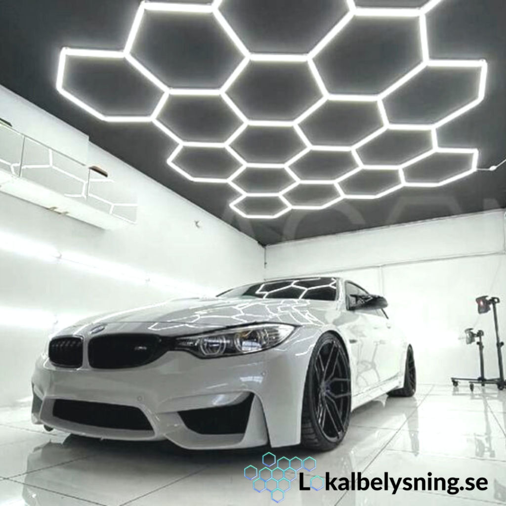 hexagonbelysning för garage bmw